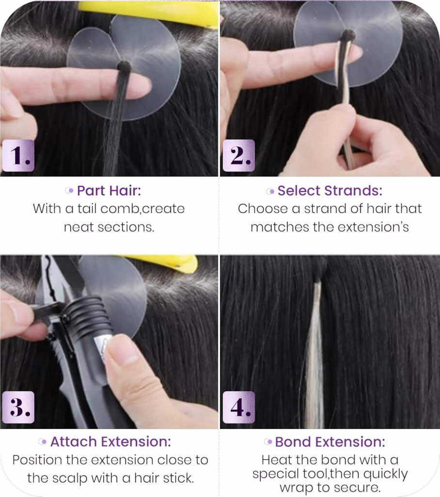 Pre bonded extensions u tip human hair extensions